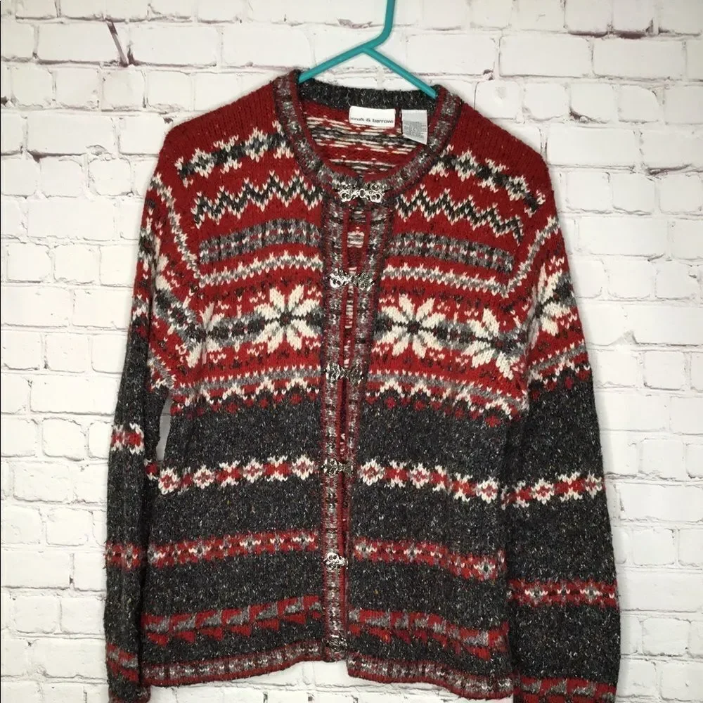 Vintage women Nordic wool cardigan‎